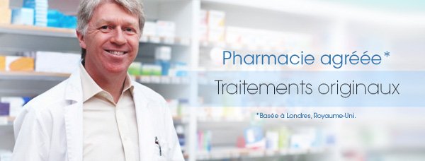 Pharmacie agréée et régulée basée au Royaume Uni va vous envoyer votre traitement